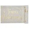Image de chemin de table anniversaire blanc et or 3m - chalayer 000566800300001