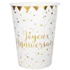 Image de 10 gobelets anniversaire blanc et or - chalayer 000566900000001