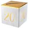 Image de Tirelire anniversaire blanche et or 20ans (x1) REF/6186