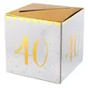 Image de Tirelire anniversaire blanche et or 40ans (x1) REF/6186