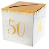 Image de Tirelire anniversaire blanche et or 50ans (x1) REF/6186