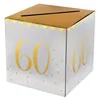 Image de Tirelire anniversaire blanche et or 60ans (x1) REF/6186