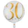 Image de Ballon anniversaire blanc et or métallisé 20 ans en aluminium (x1) REF/6236