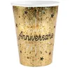 Image de 10 gobelets carton anniversaire holo 27cl or - chalayer 000664800000003