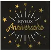 Image de 10 serviettes anniversaire holographique 33cm noir - chalayer 000664900000003