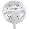 Image de Ballon joyeux anniversaire argent métallique en aluminium 35cm (x1) REF/6650