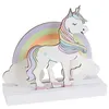Image de centre de table licorne arc-en-ciel bois 14x4x13cm - chalayer 6663 0-5