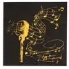 Image de 20 serviettes cocktail notes musique 25cm noir - chalayer 000666700000011