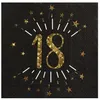 Image de 10 serviettes papier âge 18 ans 33cm noir - chalayer 000679000000018