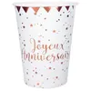 Image de 10 gobelets carton anniversaire 27cl or rose - chalayer 000566900000020