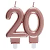 Image de Décoration gâteau anniversaire avec bougie 20 ans rose gold métallique (x1) REF/6932