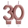 Image de Décoration gâteau anniversaire avec bougie 30 ans rose gold métallique (x1) REF/6932