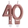 Image de Décoration gâteau anniversaire avec bougie 40 ans rose gold métallique (x1) REF/6932