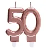 Image de Décoration gâteau anniversaire avec bougie 50 ans rose gold métallique (x1) REF/6932