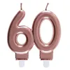 Image de Décoration gâteau anniversaire avec bougie 60 ans rose gold métallique (x1) REF/6932