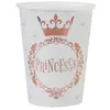 Image de 10 gobelets carton couronne princesse 27cl or rose - chalayer 000724400000020