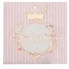 Image de 20 serviettes couronne princesse 25cm or rose - chalayer 000724500000020