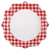 Image de 10 assiettes carton accolades vichy 21cm rouge - chalayer 000726900000007