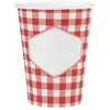 Image de 10 gobelets carton vichy 27cl rouge - chalayer 000727000000007