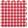 Image de 20 serviettes papier festonné vichy 16cm rouge - chalayer 000727100000007