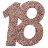 Image de 6 semis de table carton âge 18 ans 6x6cm or rose - chalayer 7306 0-18