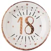 Image de 10 assiettes carton rond âge 18ans 22.5cm or rose - chalayer 000734800000018