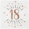Image de 10 serviettes papier âge 18 ans 33cm or rose - chalayer 000735000000018