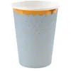 Image de 10 gobelets carton pois or 27cl bleu - chalayer 000682900000006