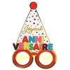 Image de lunettes chapeau carton anniversaire pois colore 15x22cm - chalayer 7342 0-99