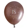 Image de Ballon élégant anniversaire 18 ans en latex de 30cm rose gold (x6) REF/7401