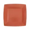 Image de 10 assiettes carton bio carrées 18cm rouge brique - chalayer 000740700000051