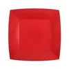 Image de 10 assiettes carton bio carrées 18cm rouge - chalayer 000740700000007
