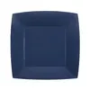 Image de 10 assiettes carton bio carrées 23cm bleu marine - chalayer 000740800000008