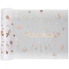 Image de Chemin de table joyeux anniversaire blanc et rose gold métallique 30cm x 5m (x1) REF/6646 santex