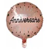 Image de Ballon aluminium rose gold en joyeux anniversaire de 45 cm (x1) REF/6650