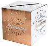 Image de Tirelire urne joyeux anniversaire blanc et rose gold métallique (x1) REF/6652 santex