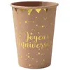Image de 10 gobelets carton anniversaire kraft 27cl - chalayer 000566900000026