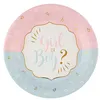 Image de 10 assiettes carton baby gender ø22.5cm bicolore - chalayer 000765600000099