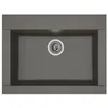 Image de STRADOUR Evier cuisine a encastrer 1 bac sans egouttoir Hexo - Resine - 66 x 50 cm - Gris beton