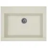 Image de STRADOUR Evier cuisine a encastrer 1 bac sans egouttoir Hexo - Resine - 66 x 50 cm - Blanc
