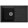 Image de STRADOUR Evier cuisine a encastrer 1 bac + 1 egouttoir Aloa - Resine - 81 x 50 cm - Noir