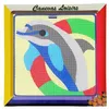 Image de Kit compet Canevas - 15x15cm - Dauphin cerceau - gros trous spécial débutant