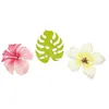 Image de 9 confettis bois fleur feuille tropicale - DEK0098