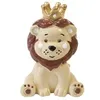 Image de figurine résine lion couronné dorée 6x4cm - hobi res930