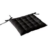 Image de Galette de chaise matelassée - 40x40 cm - 100% coton Noir