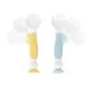 Image de Badabulle Couverts d'apprentissage flexibles a 90° dans les 2 sens - Contient 1 Fourchette et 1 Cuillere - A partir de 6 mois