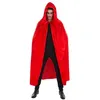 Image de Cape Capuche Velours Rouge Luxe 182cm - Rouge - Taille Unique
