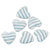 Image de 6 coeurs à rayures bleu pastel 2,6 cm - 80458-35 Chaks