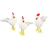 Image de poule blanche polystyrène feutrine plume 9x19x21cm - chaks 10213
