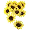 Image de 12 tournesols artificiels 8x1.5cm jaune - chaks 10849